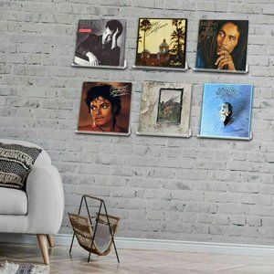 Clear Acrylic Vinyl Record Shelf Wall Mount/Display (6 Pack)